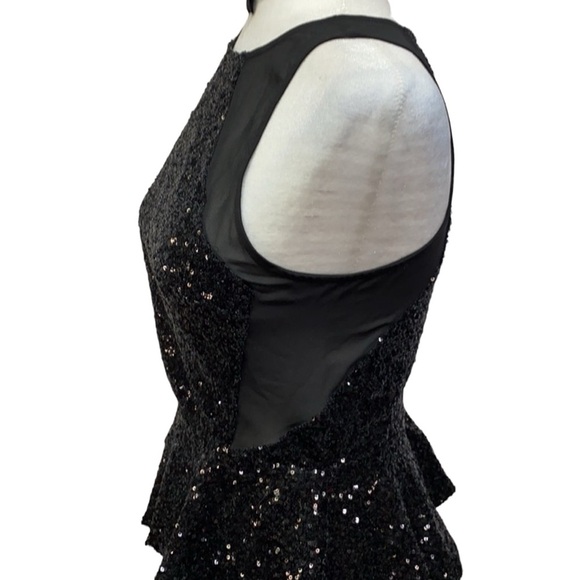 Do & Be Sequins Peplum Black Blouse - Picture 4 of 5